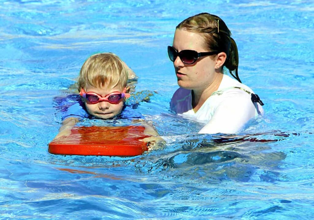swimming lesson boy